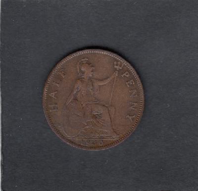 Beschrijving: 1/2 Penny GEORGIUS V  